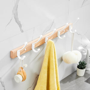SARIHOSY Wall Hanger Wood Wall Hook Coat Clothes Holder White Coat Rack Home Wall Hook Bathroom Accessories Hook Accessories