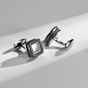 UJOY Cufflinks for Men, White Diamond Crystal Cufflinks for Groom Husband Personalized Gifts, Mens Formal Wedding Business Cufflinks, Gorgeous Cuff Links Shirt Accessories