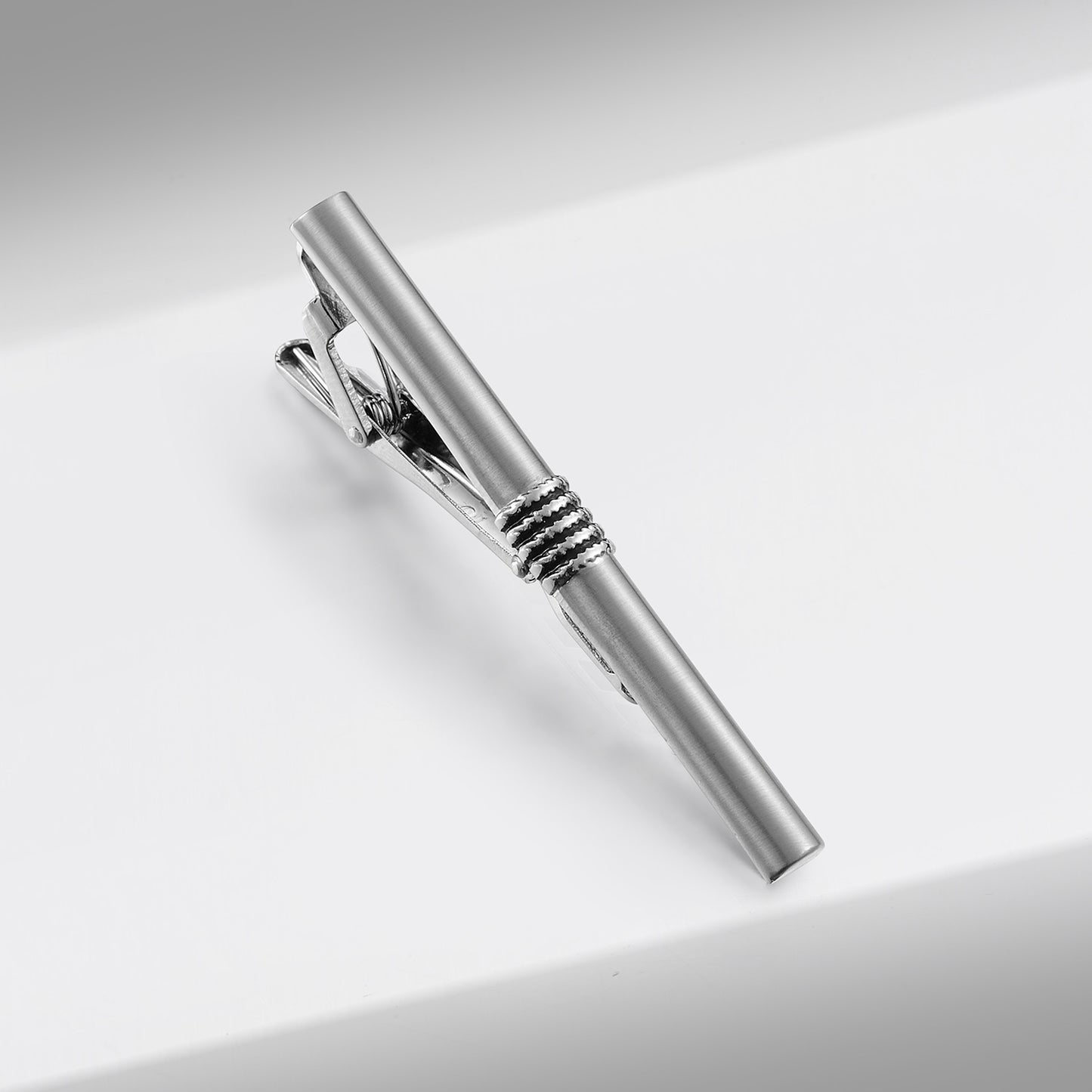 UJOY Tie Clip of Men Tie Bar Clip with Gift Box Silver for Business Wedding Meeting and Daily Life