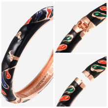 Cargar imagen en el visor de la galería, UJOY Vintage Bracelet Colorful Cloisonne Women Girls Hinged Bangles Enameled Bracelets Jewelry Gifts 55A44