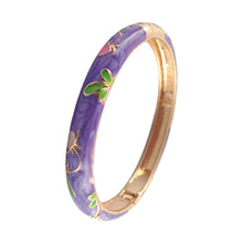 Cargar imagen en el visor de la galería, UJOY Bangles 8 Pcs Enamel Jewelry Set Gold Flower Engraved Cloisonne Bracelets Pack in a Box 8 PCS