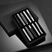 Load image into Gallery viewer, UJOY Tie Clips Set for Men Tie Bar Clip Black Silver-Tone Gold-Tone for Wedding Business with Gift Box