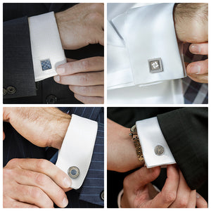 UJOY Tie Clip Shirts Cufflinks Big Set Business Parts Necktie Pins Bars Cuff Links Box for Men