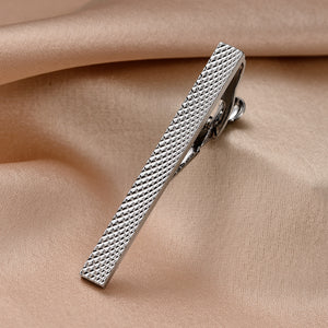 UJOY Tie Clips for Men, 4 Pcs Tie Bars Clip Set Silver Black 2.3 Inches Business Shirt Necktie Parts