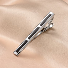 Load image into Gallery viewer, UJOY Tie Clips for Men 4 Pcs Tie Bars Pinch Clip Set Black Silver 2.3 Inches Business Shirt Necktie Parts