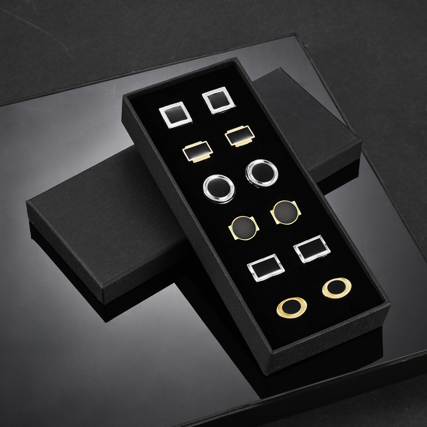 UJOY Cufflinks Combo Set Business Parts Necktie Pins Bars Cuff Links Box for Men