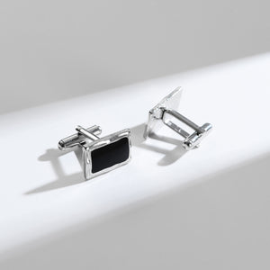 UJOY Cufflinks and Tie Pin Set Blanks Black Color Shirt Tuxedo Buttons Packed in Cufflink Box for Men