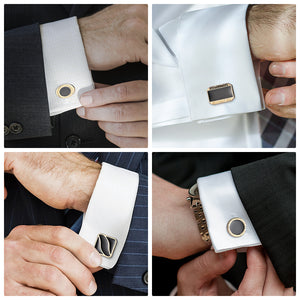 UJOY Cufflinks Combo Set Business Parts Necktie Pins Bars Cuff Links Box for Men