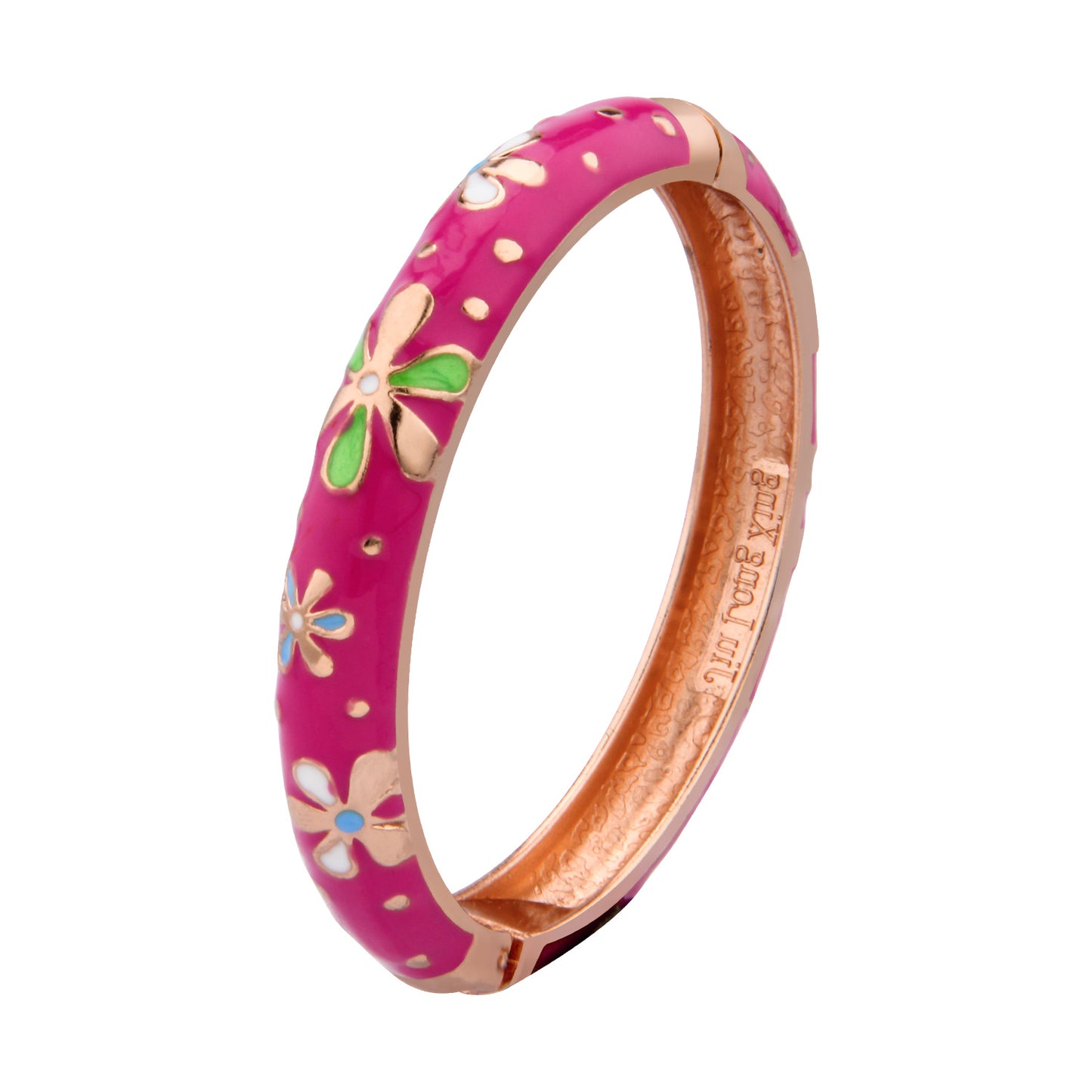 UJOY Different Colors Enamel Jewelry Set Golden Flower Engraved 8 PCS Cloisonne Bracelets in a Box