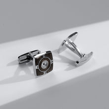 Load image into Gallery viewer, UJOY Cufflinks and Tie Pin Set Blanks Black Color Shirt Tuxedo Buttons Packed in Cufflink Box for Men