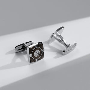 UJOY Cufflinks and Tie Pin Set Blanks Black Color Shirt Tuxedo Buttons Packed in Cufflink Box for Men
