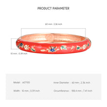 Load image into Gallery viewer, UJOY Bangles 5 Pcs Enamel Jewelry Different Colors Set Flower Gold Flower Engraved Cloisonne Bracelets Pack in a Box 5 PCS