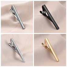 Cargar imagen en el visor de la galería, UJOY Tie Clips Set for Men Tie Bar Clip Black Silver-Tone Gold-Tone for Wedding Business with Gift Box