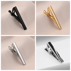 UJOY Tie Clips for Men, 8 Pcs Tie Bars Pinch Clip Set Silver 2.3 Inches 1.5 Inches Business Shirt Necktie Parts