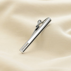 UJOY Tie Clips for Men, 3 Pcs Tie Bars Pinch Clip Set 2.3 Inches Business Shirt Necktie Parts Silver Black