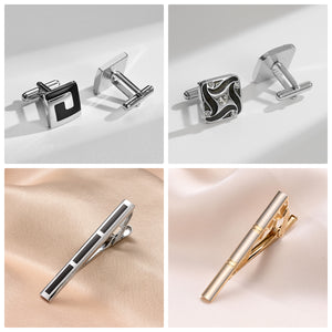 UJOY Cufflinks and Studs Set 4 Sets Shirt Tuxedo Buttons Packed in Cufflink Box for Men