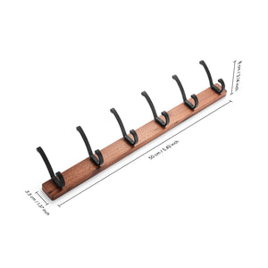 SARIHOSY Black Wood Wall Hook Wall Hanging Coat Rack for Bathroom Kitchen Bedroom Hallway Wall Hooks Coat Clothes Holder 114-5