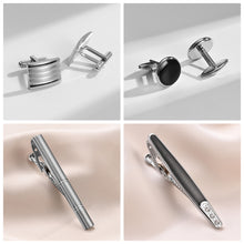 Load image into Gallery viewer, UJOY Cufflinks and Studs Set 8 Shirt Tuxedo Buttons Packed in Cufflink Box for Men Silver Gold