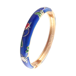 UJOY Bangles 8 Pcs Enamel Jewelry Set Gold Flower Engraved Cloisonne Bracelets Pack in a Box 8 PCS