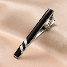 Cargar imagen en el visor de la galería, UJOY Tie Clips for Men, 4 Pcs Tie Bars Clip Set Silver Black 2.3 Inches Business Shirt Necktie Parts