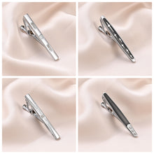 Load image into Gallery viewer, UJOY Tie Clips Set for Men Tie Bar Clip Black Silver-Tone Gold-Tone for Wedding Business with Gift Box