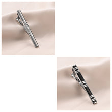 Load image into Gallery viewer, UJOY Tie Clips Set for Men Tie Bar Clip Black Silver-Tone Gold-Tone for Wedding Business with Gift Box