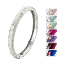 Load image into Gallery viewer, UJOY Bangles 8 Pcs Enamel Jewelry Set Gold Flower Engraved Cloisonne Bracelets Pack in a Box 8 PCS