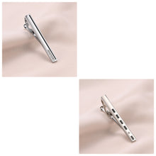 Load image into Gallery viewer, UJOY Tie Clips Set for Men Tie Bar Clip Black Silver-Tone Gold-Tone for Wedding Business with Gift Box