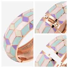 Load image into Gallery viewer, UJOY Wide Cuff Bracelet Latest Design Colorful Enamel  Handmade Spring Hinged  Jewelry  Gift