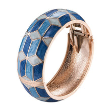 Load image into Gallery viewer, UJOY Wide Cuff Bracelet Latest Design Colorful Enamel  Handmade Spring Hinged  Jewelry  Gift