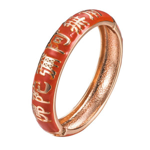 UJOY Bracelet Faith Gift Colorful Enameled Hinge Bangle Classic Design Temple gift Accessories Buddhism