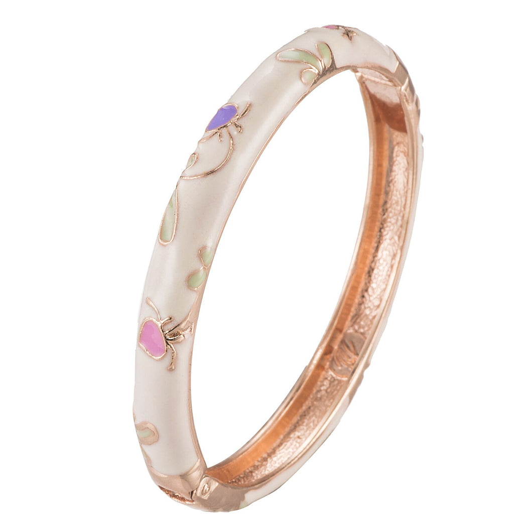 UJOY Fashion Bracelet Alloy Peach Cream Gold Tone Bangle Accessories for Girl 55B09