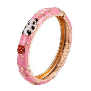 Ujoy Bracelet Lovely China Panda Bangle Fashion Jewelry Girl's Accessories Baby's Gift Enamel Hinge Colorful 55D01