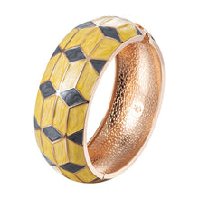 Load image into Gallery viewer, UJOY Wide Cuff Bracelet Latest Design Colorful Enamel  Handmade Spring Hinged  Jewelry  Gift