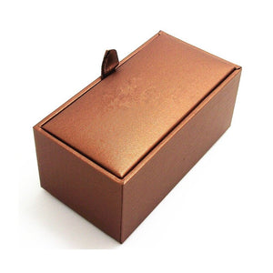 UJOY Classic  Brown Cufflinks Box Gift Box Velvet inner Can be Customized with Logo CTB008