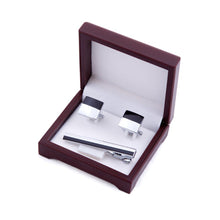 Load image into Gallery viewer, UJOY Brown Cufflinks and Tie Clip set Gift Box made of plastic material GIFT BOX CTB103