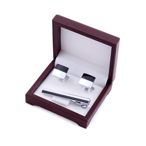 UJOY Brown Cufflinks and Tie Clip set Gift Box made of plastic material GIFT BOX CTB103