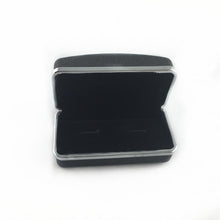 Load image into Gallery viewer, UJOY Black cufflinks boxes for man shinning classic design plastic box velvet inner high quality gift box CTB015