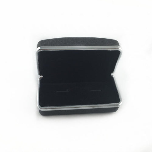 UJOY Black cufflinks boxes for man shinning classic design plastic box velvet inner high quality gift box CTB015