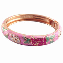 Cargar imagen en el visor de la galería, UJOY Fashion Bracelet Colorful Enameled Flower Cuff Bangle Cloisonne Bracelets Jewelry Gift for Women 55A113