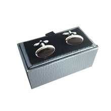 Load image into Gallery viewer, UJOY silver Cufflinks Box high quality Velvet inside Carring Cases Jewelry Gift Box