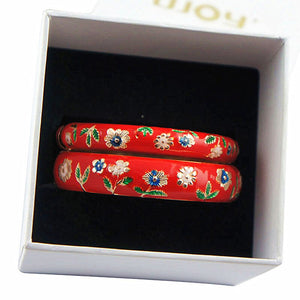 Bangle For Women Cloisonne Women Bracelet On Hand Beautiful Sunflower Double Bangles Set Trendy Jewelry Vintage Jewelry 55C36