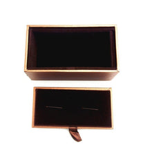 Load image into Gallery viewer, UJOY Classic  Brown Cufflinks Box Gift Box Velvet inner Can be Customized with Logo CTB008