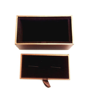 UJOY Classic  Brown Cufflinks Box Gift Box Velvet inner Can be Customized with Logo CTB008