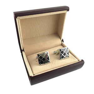UJOY black/brown cufflinks box classic design plastic box Velvet inner gift box CTB002&001