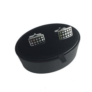 UJOY Black Cufflinks Box oval shape design velvet inner gift box CTB012