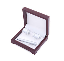 Load image into Gallery viewer, UJOY Brown Cufflinks and Tie Clip set Gift Box made of plastic material GIFT BOX CTB103