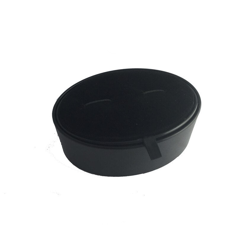 UJOY Black Cufflinks Box oval shape design velvet inner gift box CTB012