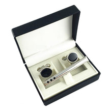 Cargar imagen en el visor de la galería, UJOY Black Cufflinks&amp;Tie Clip set Box Fashion Plastic gift box CTB104