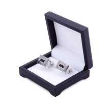 Cargar imagen en el visor de la galería, UJOY black plastic men&#39;s fashion cufflinks box for gift jewellery box good quality CTB006